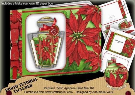 Christmas Poinsettia Perfume 7x5inch Aperture Card Mini Kit