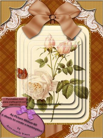 Vintage Rose A4 Decoupage Card Front Kit