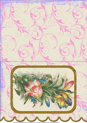 Colourful Tulips A5 Scalloped Edge Card