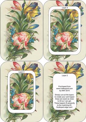 Colourful Tulips A6 Round Corner Tunnel Toppers