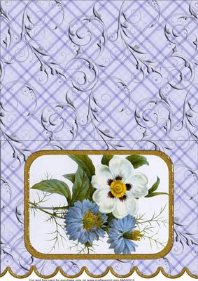 Cornflowers A5 Scallop Edge Card
