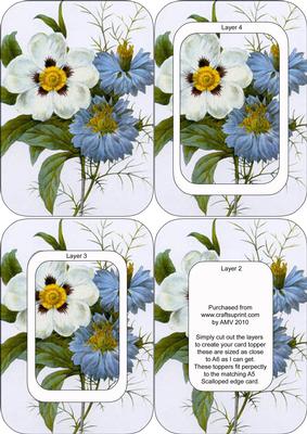 Cornflower A6 Round Corner Tunnel Toppers