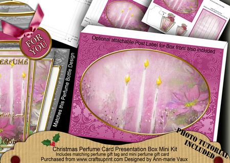 Christmas Pink Poinsettias Perfume Presentation Box