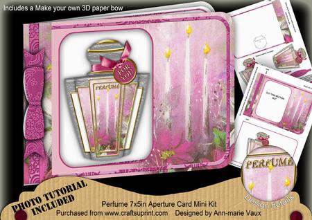 Pink Poinsettias Perfume 7x5inch Aperture Card Mini Kit
