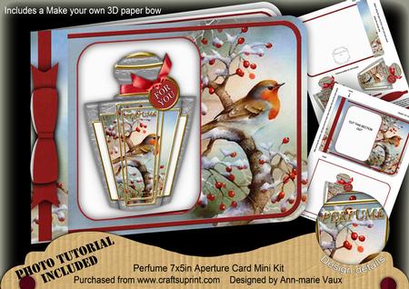 Christmas Red Robin Perfume 7x5inch Aperture Card Mini Kit