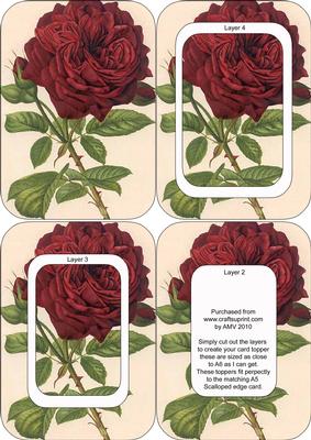 Red Rose A6 Round Corner Tunnel Toppers
