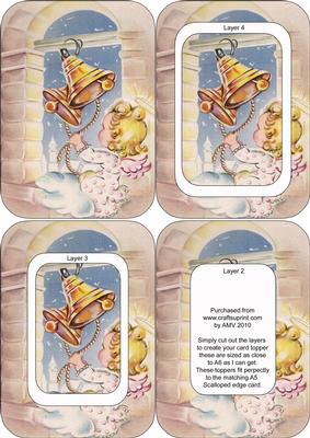 Christmas Angels A5 Round Corner Tunnel Toppers