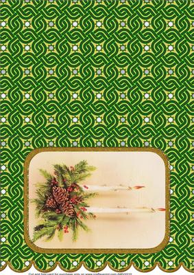Christmas Candles A5 Scallop Edge Card