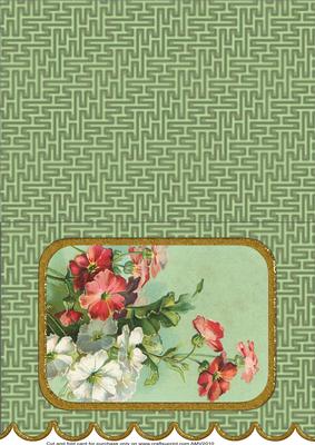 Mixed Primulas A5 Scallop Edge Card