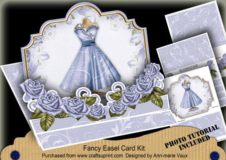 Blue Bird Fashion Dress 3D Easel Card Mini Kit