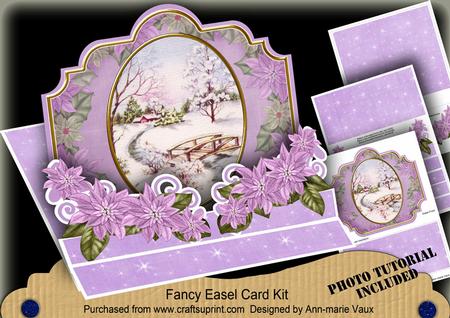 Christmas Lilac Snowscene 3D Easel Card Mini Kit