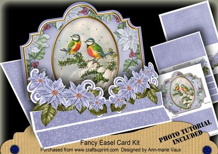 Christmas Blue Tits 3D Easel Card Mini Kit