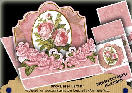 Pink Roses 3D Easel Card Mini Kit