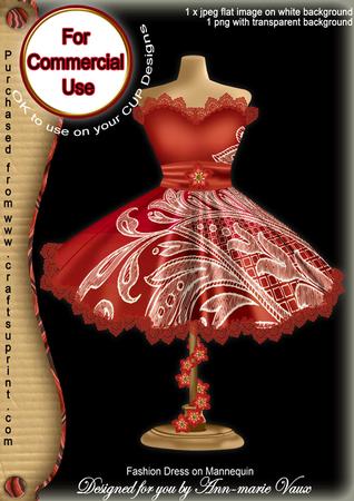 Orange Lace Fashion Dress on Mannequin for Cu