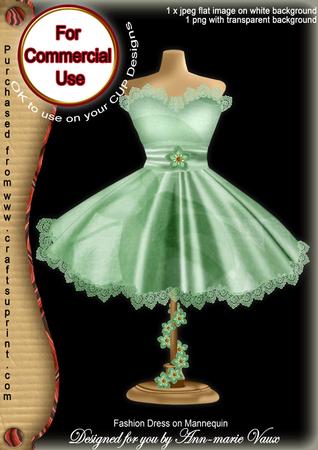 Olive Rose Fashion Dress on Mannequin for Cu