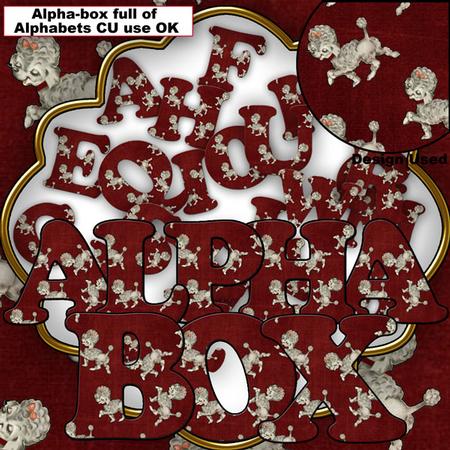 Red Poodle Alphabet Alphabox for Cu