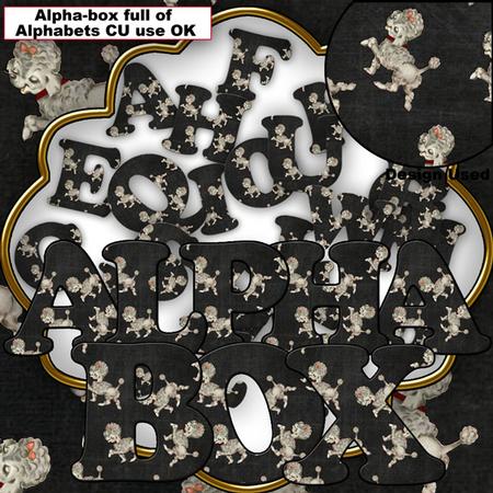 Black Poodle Alphabet Alphabox for Cu