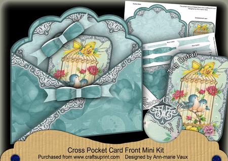 Lovebirds Lace Cross Faux Pocket Cf Mini Kit
