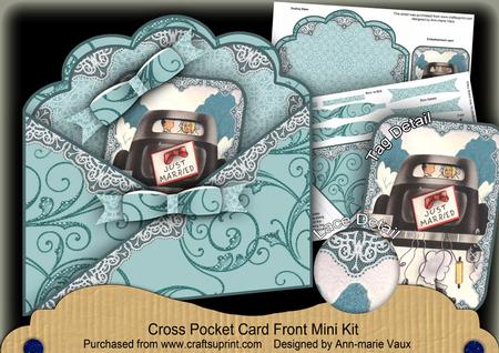 Wedding Car Lace Cross Faux Pocket Cf Mini Kit