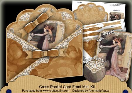 Dancing Couple Lace Cross Faux Pocket Cf Mini Kit