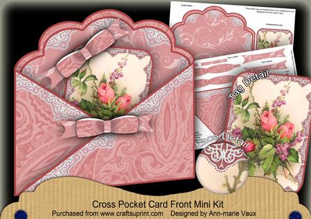 Rose Bouquet Lace Cross Faux Pocket Cf Mini Kit