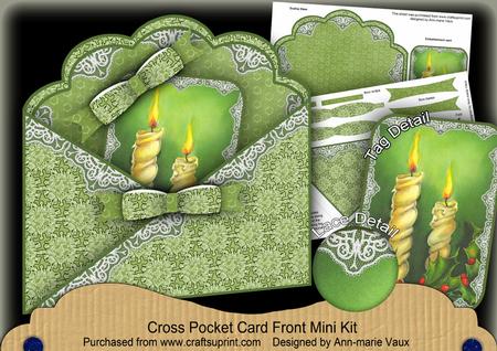 Candle Duo Lace Cross Faux Pocket Cf Mini Kit
