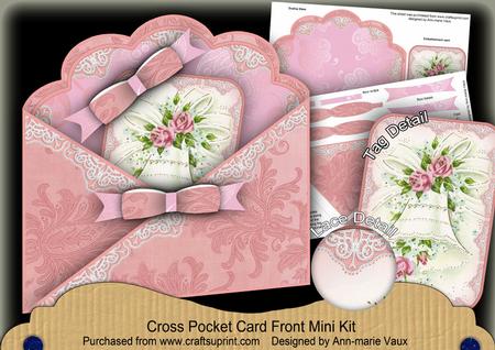 White Wedding Bell Lace Cross Faux Pocket Cf Mini Kit