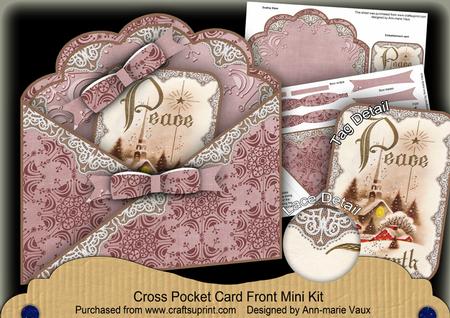 Peace on Earth Lace Cross Faux Pocket Cf Mini Kit