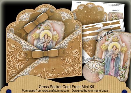 Mother Mary 1 Lace Cross Faux Pocket Cf Mini Kit