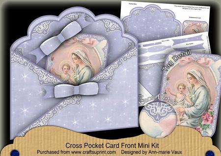Mother Mary Blue Lace Cross Faux Pocket Cf Mini Kit