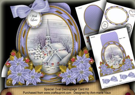 Blue Church Special Large Oval Card Mini Kit