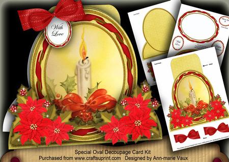Single Gold Candle Special Large Oval Card Mini Kit