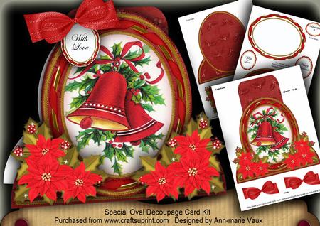 Red Bells Special Large Oval Card Mini Kit