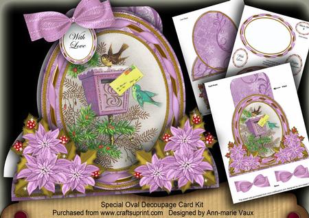 Lilac Postbox Special Large Oval Card Mini Kit