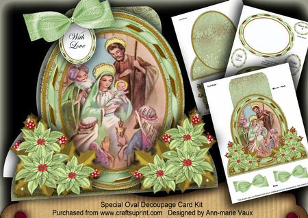 Nativity Scene Special Large Oval Card Mini Kit