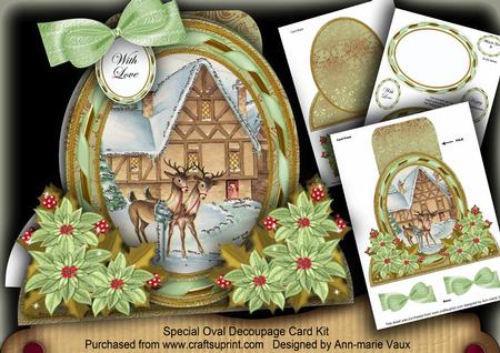 Reindeer House Special Large Oval Card Mini Kit