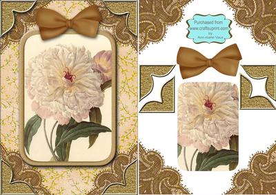 Fluffy White Rose A5 Card Front Decoupage Step by Step