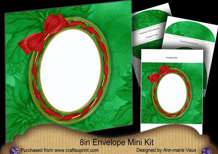 Red Green Poinsettias 8in Envelope Mini Kit
