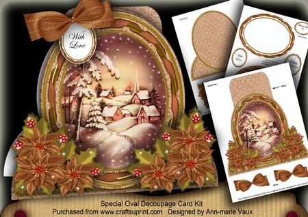 Snowy Village Special Large Oval Card Mini Kit