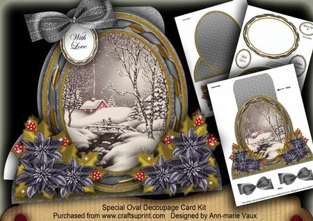 Winter Walk Special Large Oval Card Mini Kit
