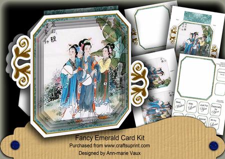 Oriental Trio Fancy Emerald Decoupage Mini Kit