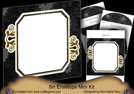 Oriental Ladies Black Emerald 8in Envelope Mini Kit