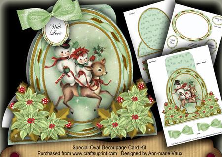 Reindeer Ride Special Large Oval Card Mini Kit