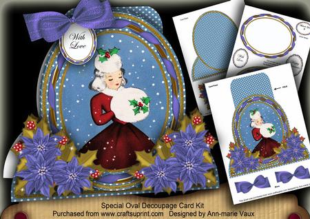 Winter Lady Special Large Oval Card Mini Kit
