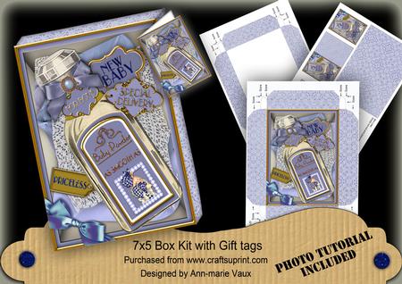 New Baby Boy Blue 7x5in Presentation Box