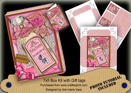New Baby Girl Pink 7x5in Presentation Box