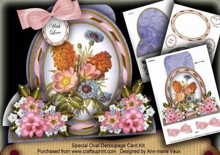 Mixed Bouquet 4 Special Large Oval Card Mini Kit
