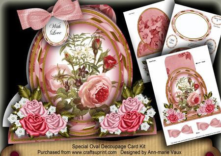 Pink Bouquet 10 Special Large Oval Card Mini Kit