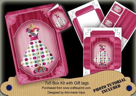 Cerise Daisy Fashion Dress 7x5in Presentation Box