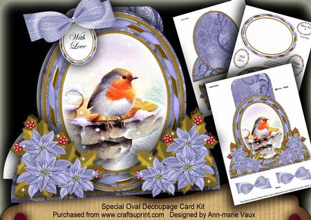 Blue Robin Special Large Oval Card Mini Kit